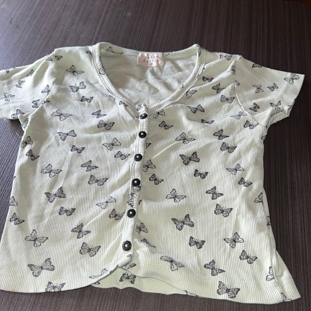 Green Butterfly Top